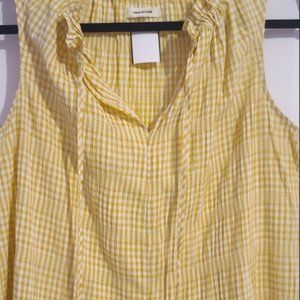 Max Studio -  Flowy Yellow & White Midid Gingham Dress